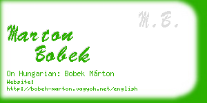 marton bobek business card